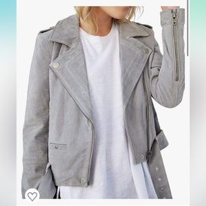 BlankNYC leather jacket, gray, size medium